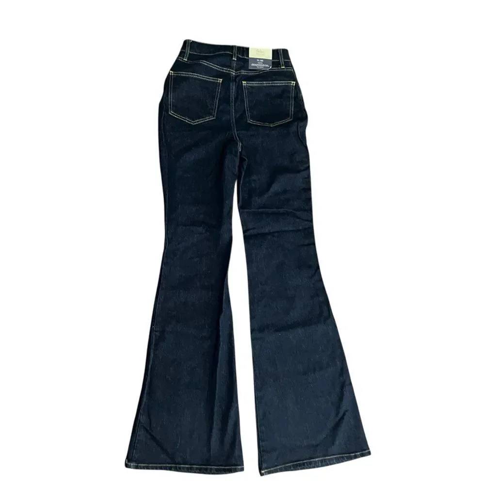 Boden High Rise Flare Jeans Dark Indigo Stretch Denim NWT 8